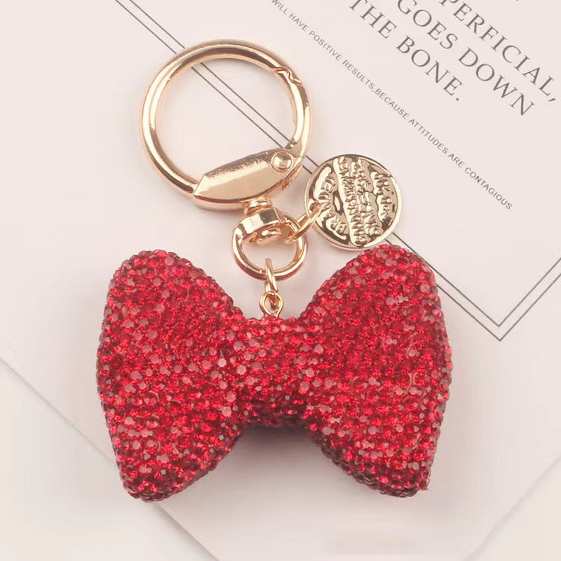 Wholesale Zinc Alloy Full Diamond Bow Keychains