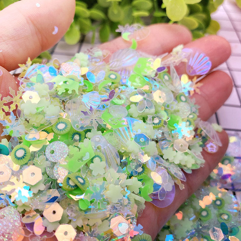 Wholesale Night Light Handmade DIY Five Star Love Moon Blue Mermaid Hime Shell Snowflake Soft Pottery Multiple Sequins