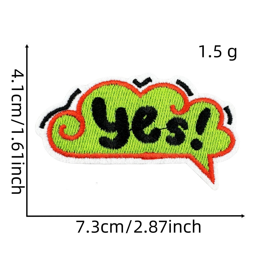 Wholesale Funny English Word Polyester Embroidered Patch Trendy Fashion Accessory For Clothing Gift For DIY And Boutique Resale