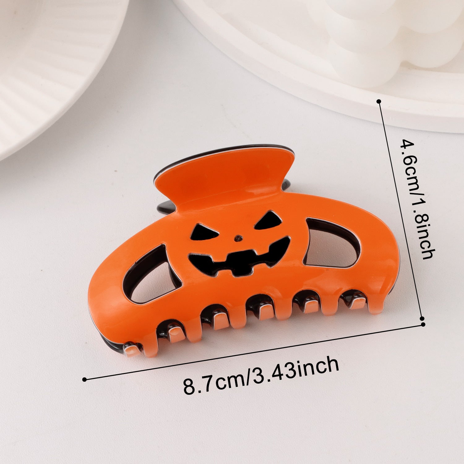 Wholesale Festive  Pumpkin Skull Claw Clip Black And Orange Shark Clip For Women Party Hair Accessory