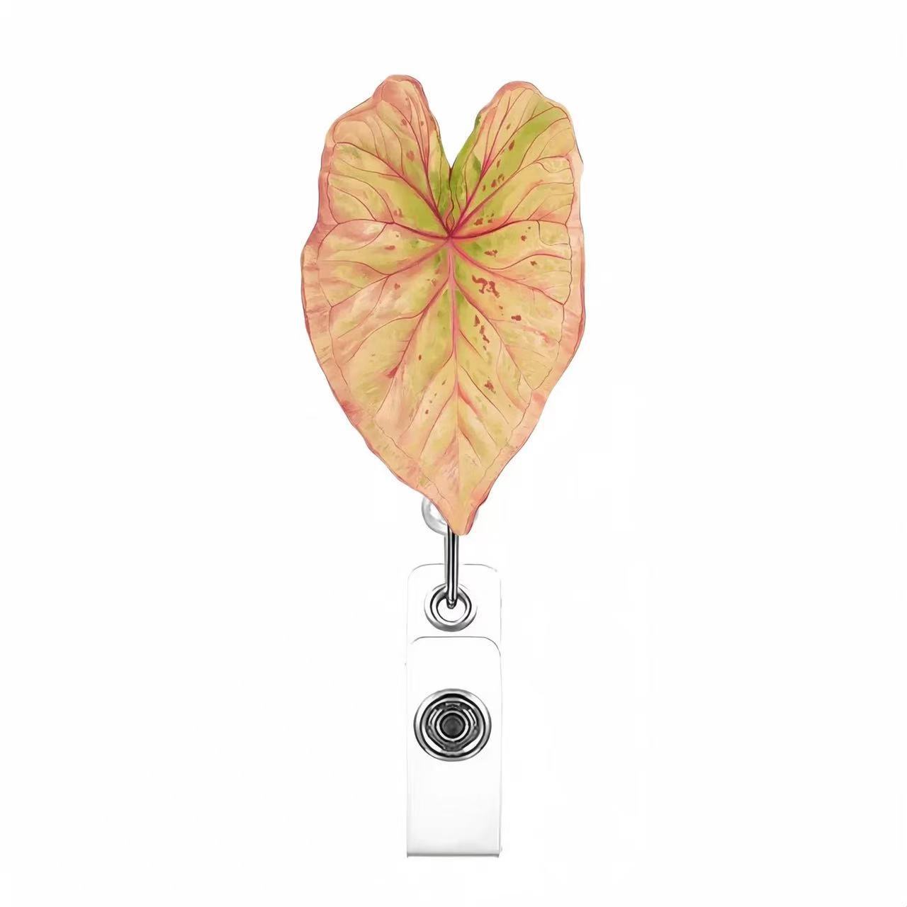 Wholesale Colorful leaves Badge Reels