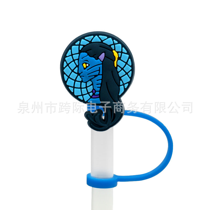 Wholesale 10 pcs New Cow Series Straw Cover Straw Cap Silicone Dust Plug