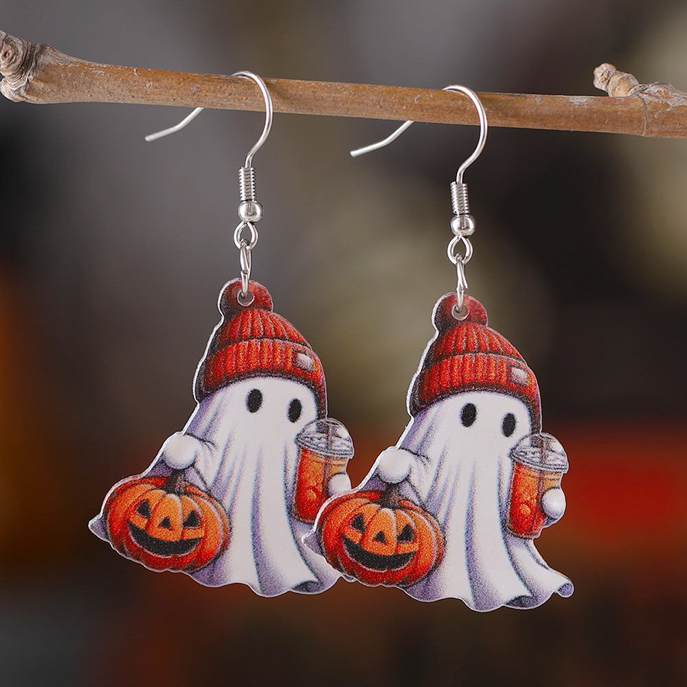 Wholesale Thanksgiving Turkey  Pumpkin Skull Pendant Earrings