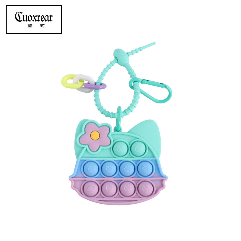 Wholesale Cute Unzipped Coin Purse Cartoon Silica gel Keychain