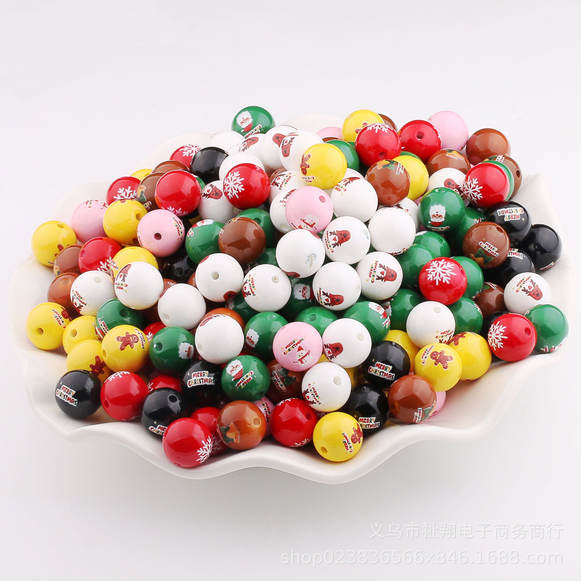 Wholesale 10PCS Acrylic Christmas Color DIY Jewelry Beaded Accessories