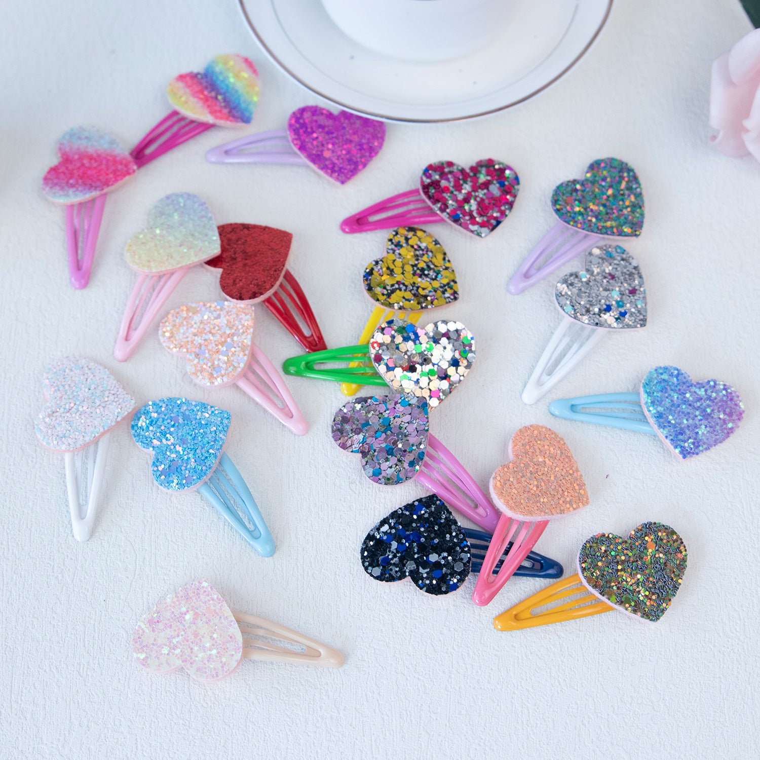 Wholesale Stars Sequin Heart Candy Color Hair Clips
