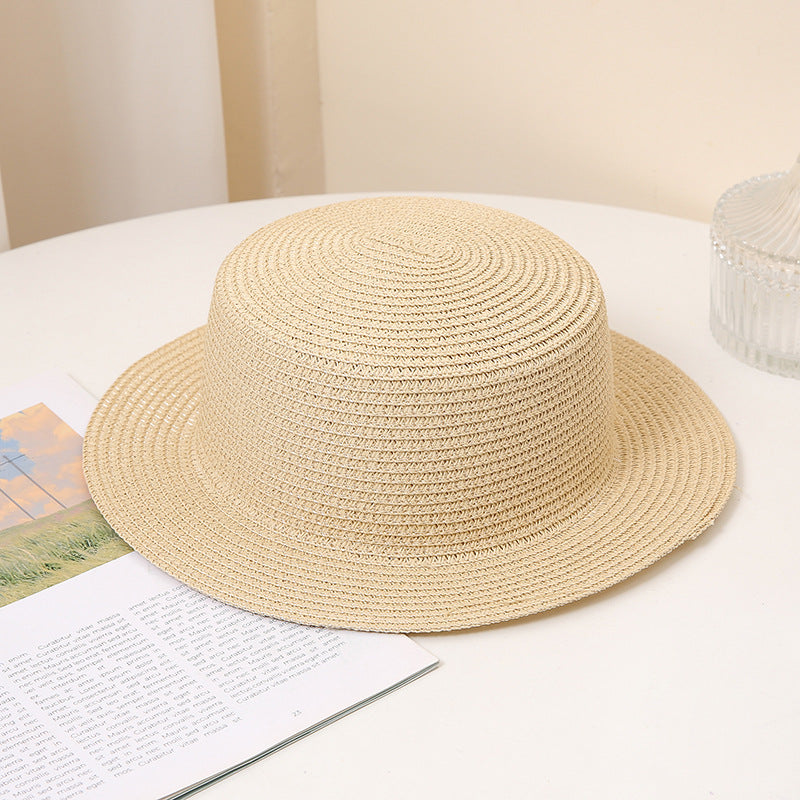 Wholesale Flat Top Sunscreen Foldable Straw Woven Hats