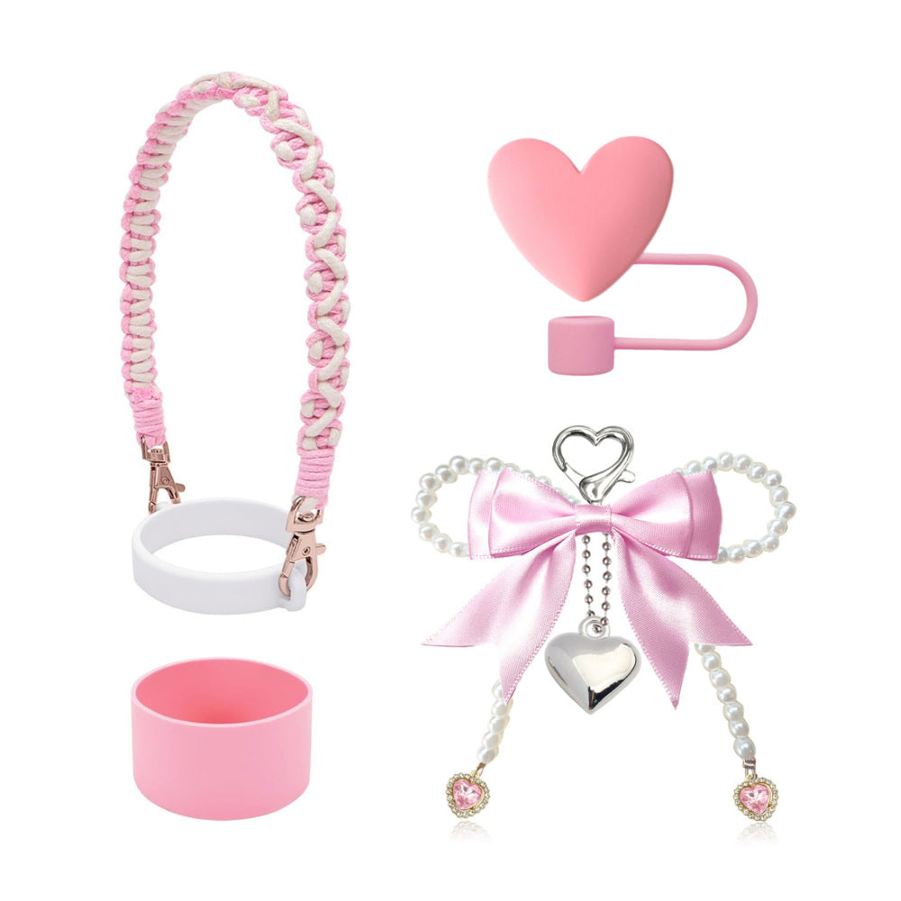 Wholesale Bowknot Pearl Phone Chain Love Straw Hat