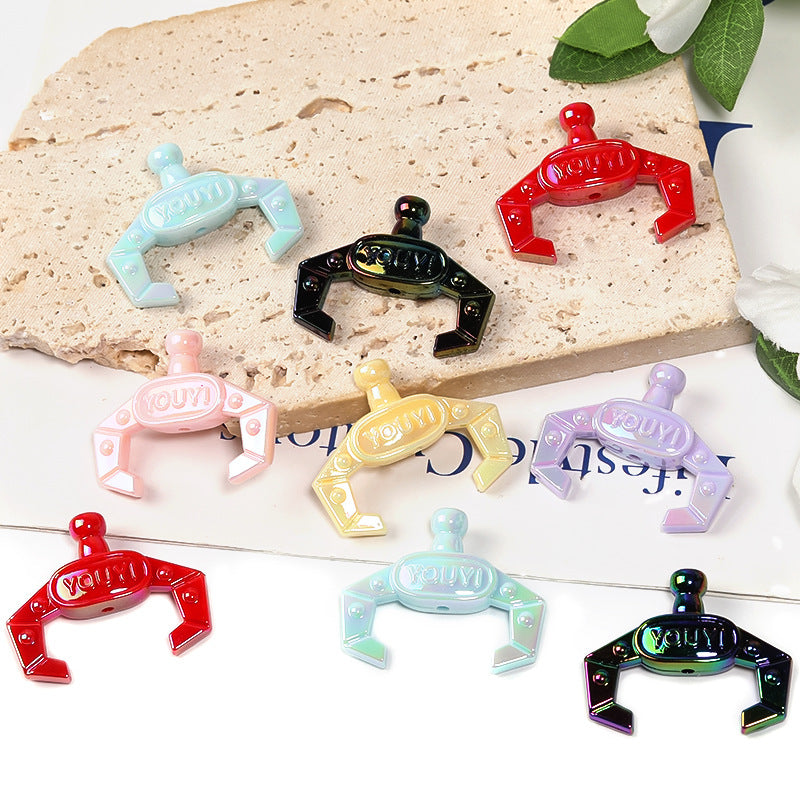 Wholesale 50pcs Cartoon Acrylic Claw Doll Clip with Vertical Hole DIY Beads