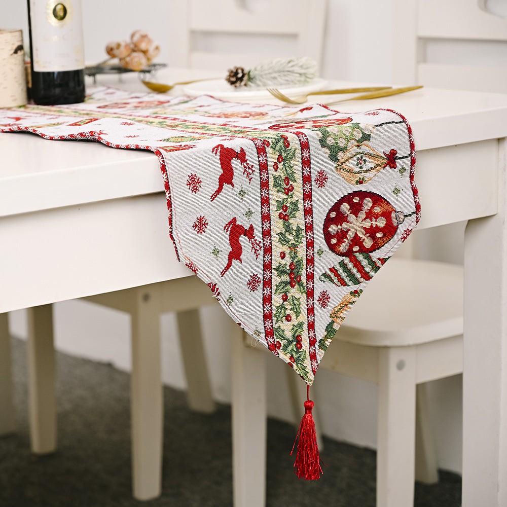 Wholesale Christmas Decorative Products Knitted Fabric Table Flag