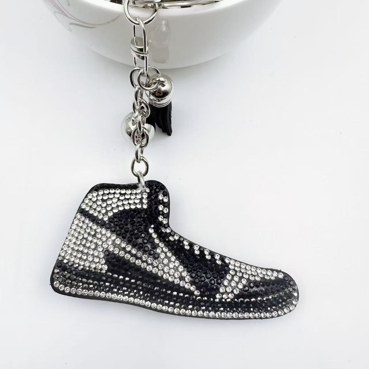 Wholesale Rhinestone Sneaker Keychain Crystal Shoe Charm For Bag Car Key Accessory