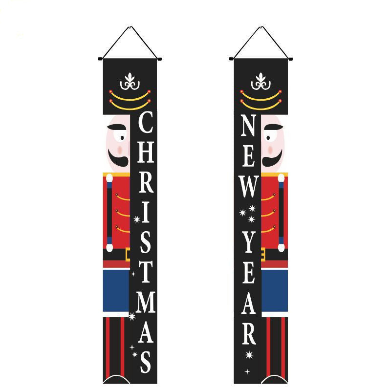 Wholesale Christmas Couplets Christmas Porch Parties Holiday Flag Decorations