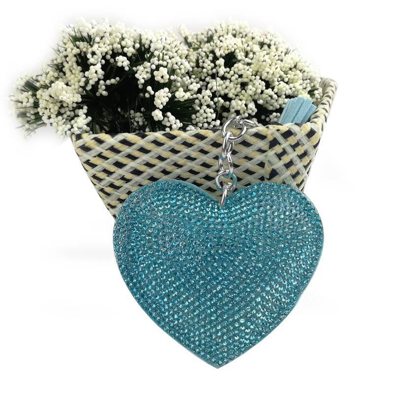 Wholesale Valentine's Day Diamond Inlaid Peach Heart Zinc Alloy Keychains