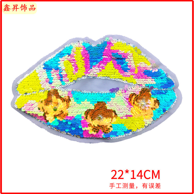 Wholesale  13pcs Cartoon Sequins Embroidered Cloth Stickers Garment Decoration Accessories Bead Patch Stickers