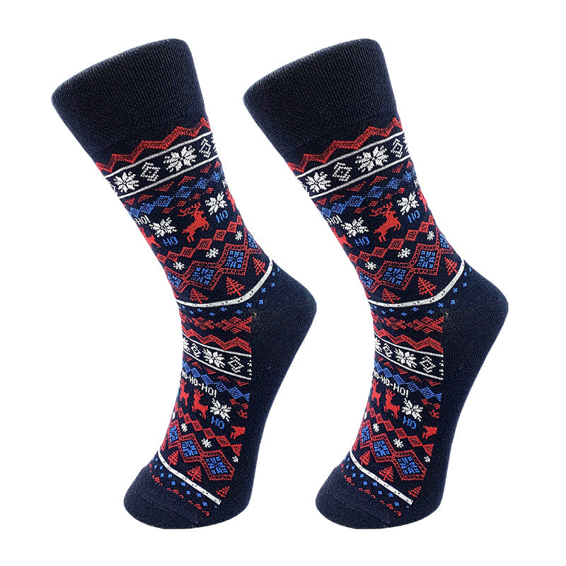 Wholesale European and American Santa Claus Mid Tube Personalized Cotton Reindeer Trendy Socks