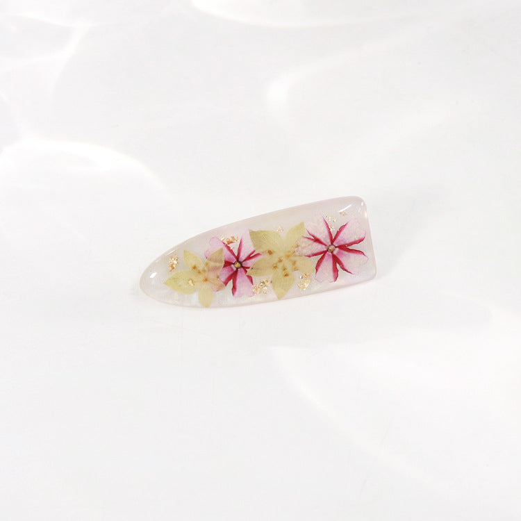 Wholesale 6pcs Pearlescent Real Flower Hairpins