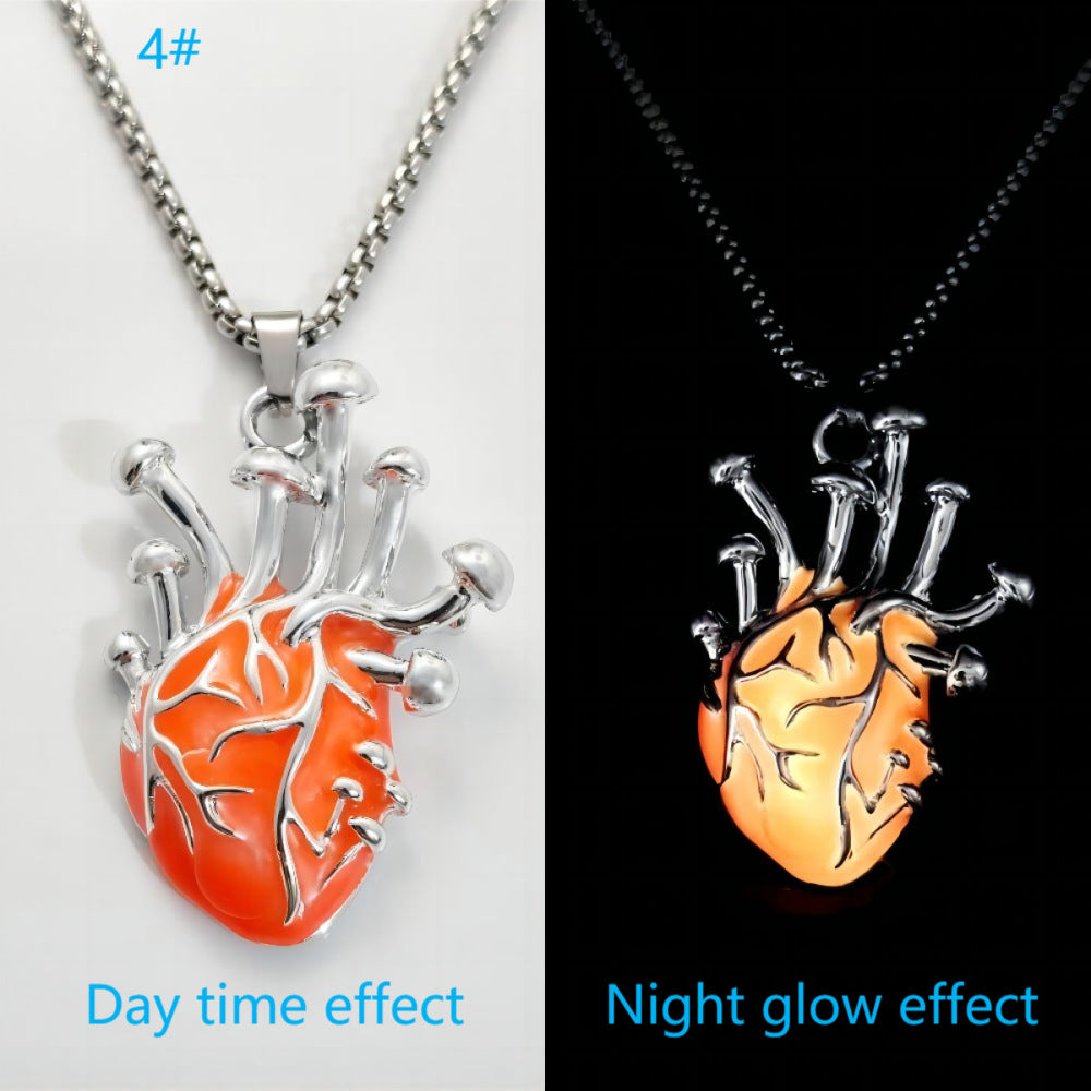 Wholesale Luminous Human Heart Halloween Necklace