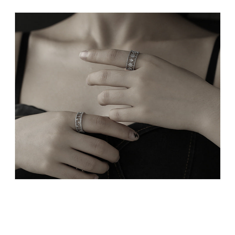 Wholesale Zircon Inlaid Star Circle Open Ring
