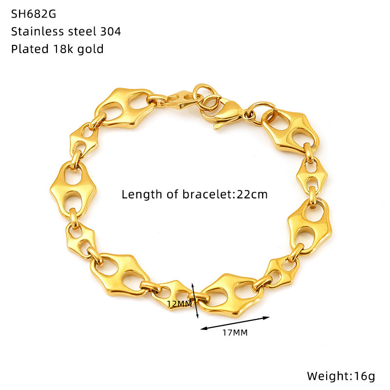 Wholesale fashion stainless steel hip-hop bracelet  unisex jewelry