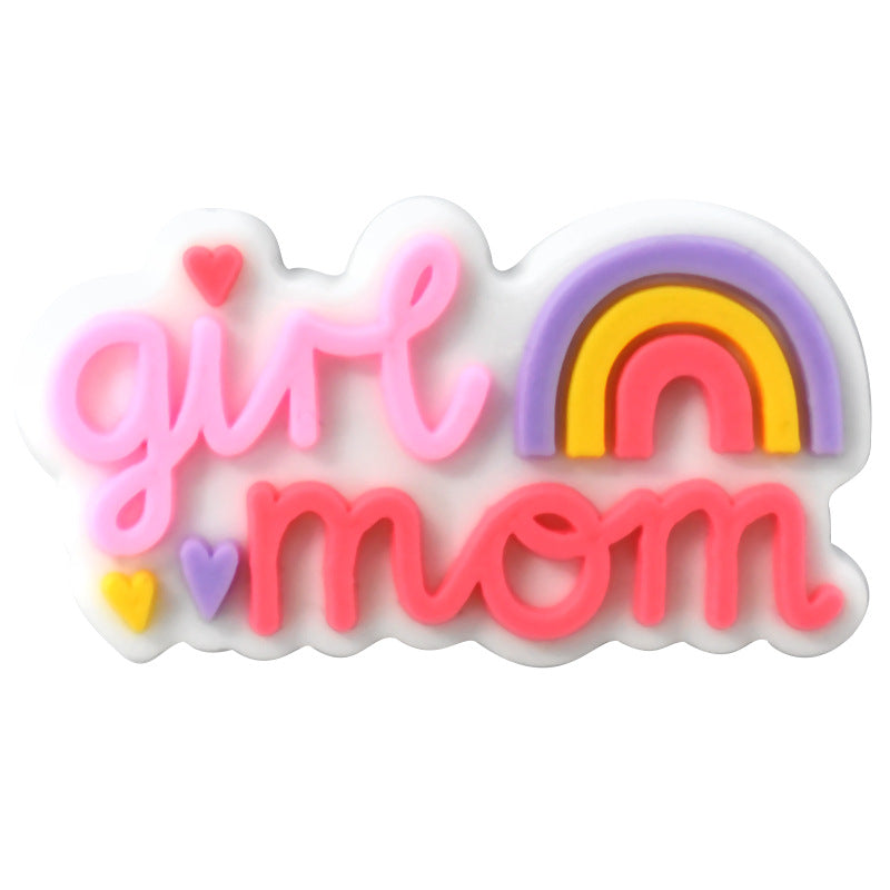 Wholesale 100PCS/PACK Mother's Day Series Silicone Shoe Floral Buckle Accessories