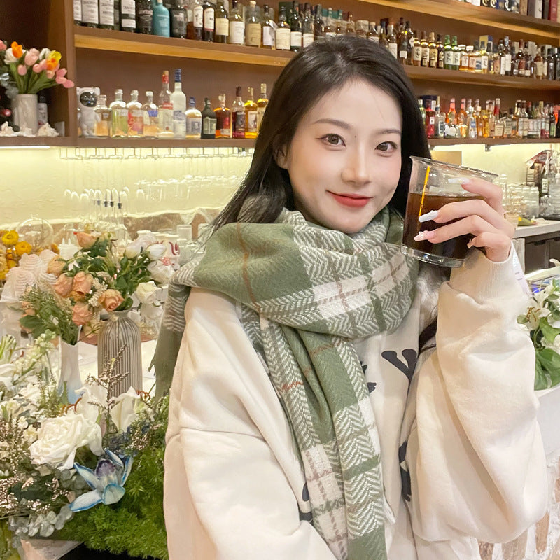 Wholesale Thickened Warm Imitation Cashmere Plaid Scarf