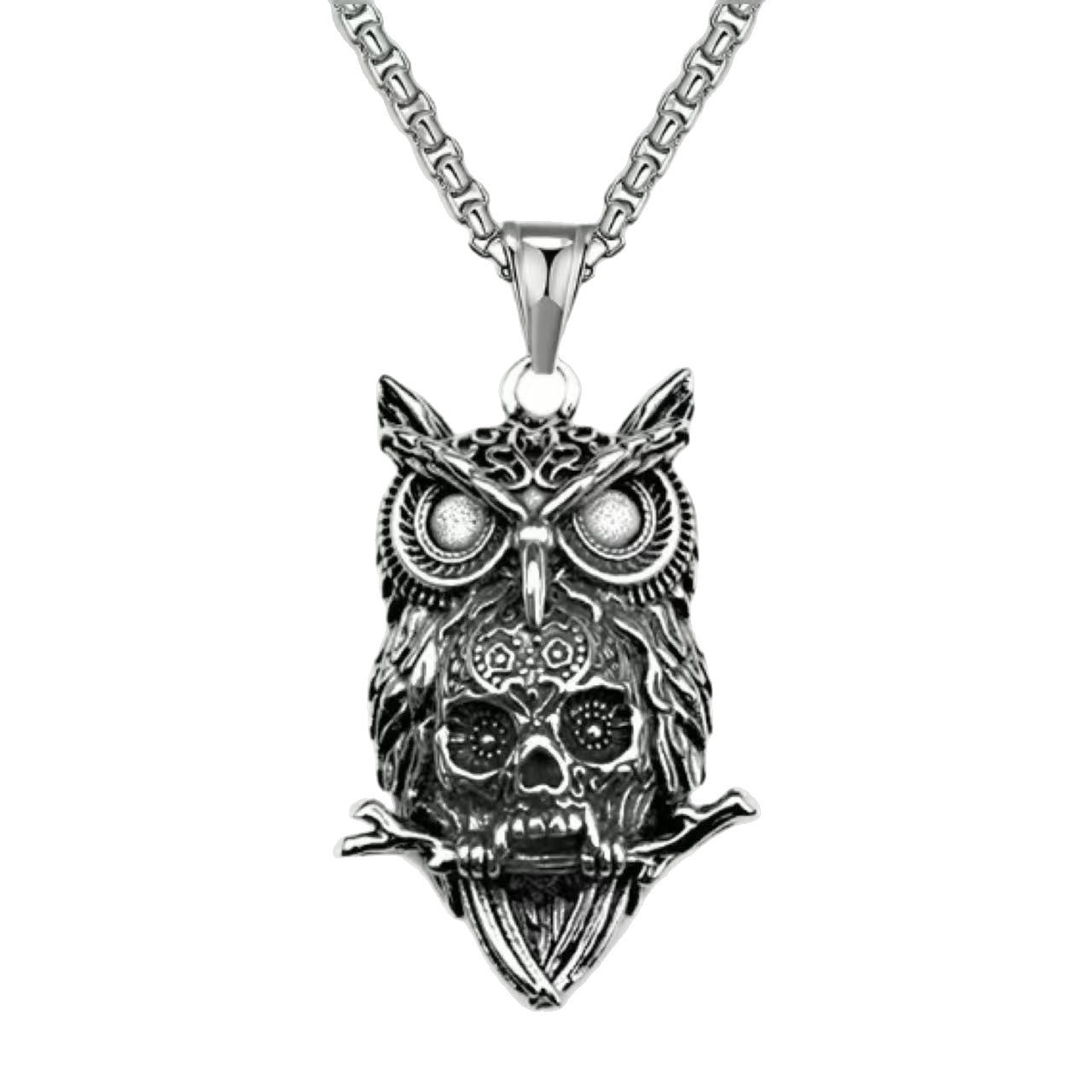 Wholesale Retro Lion Head Owl Thor Hammer Devil Eye Three One Knot Arrow Necklace