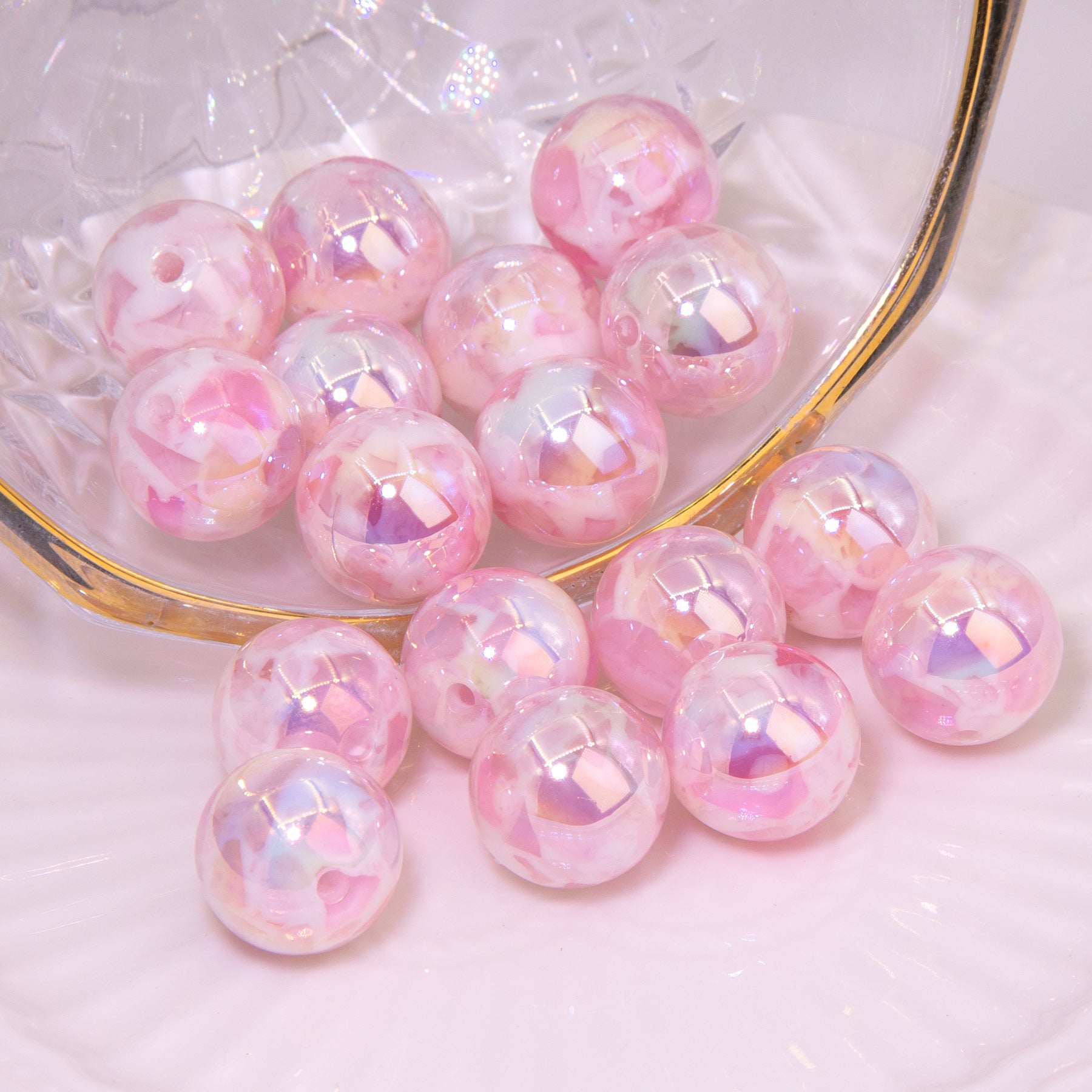 Wholesale 10pcs Colorful Galaxy Resin Round Beads