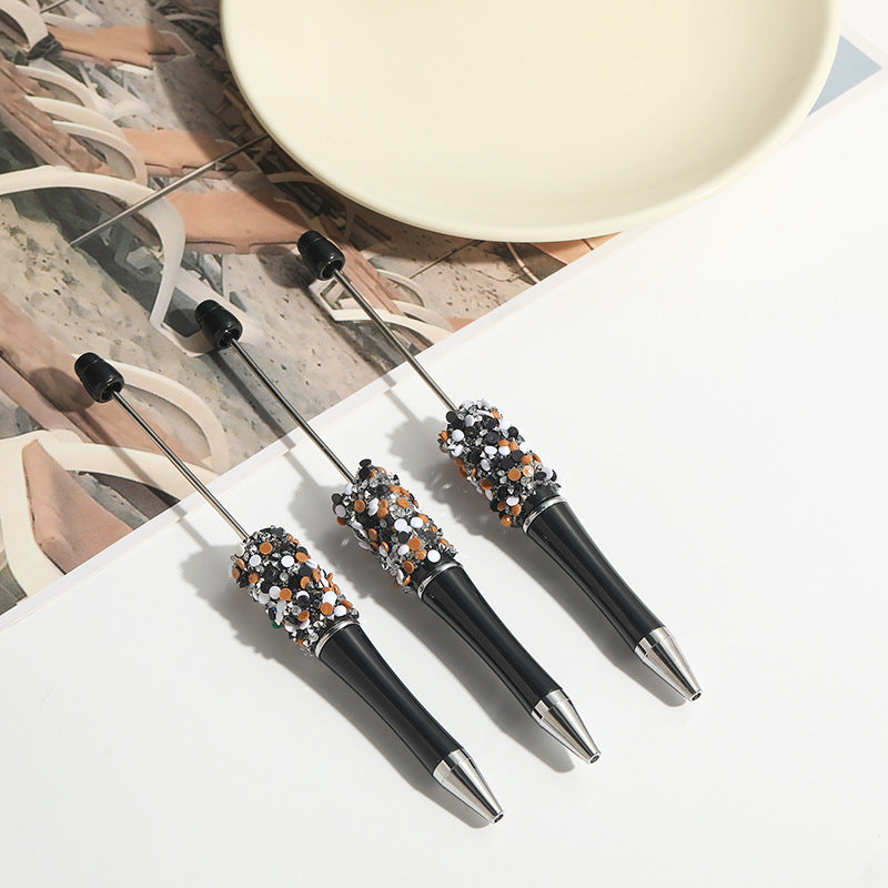 Wholesale 10pcs Beadable Pens Full of Diamonds DIY Handmade Diamond Ballpoint Pen