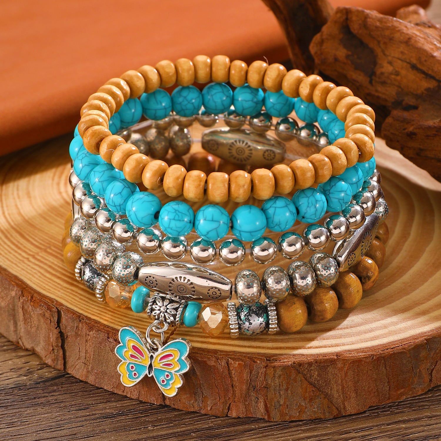 Wholesale Bohemian style turquoise bracelet Layered Bracelet Set