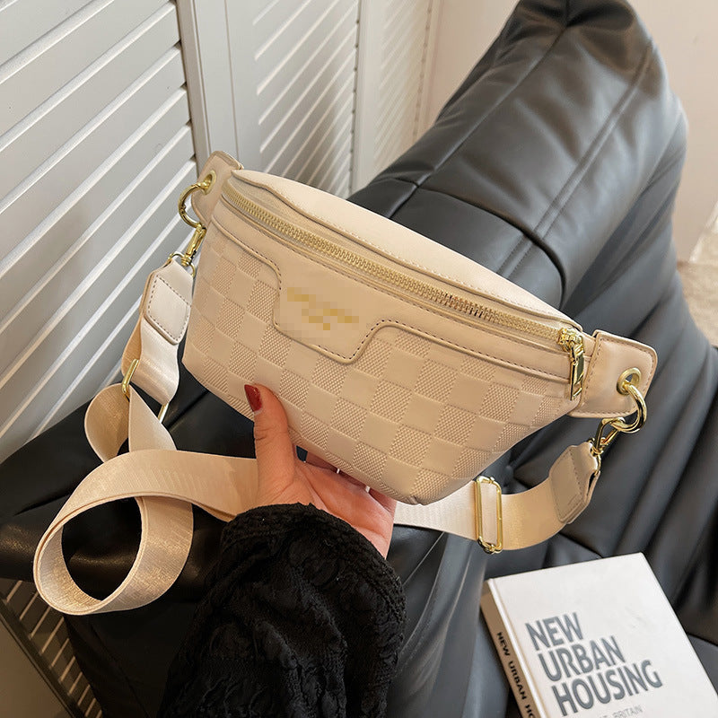 Wholesale The New Wide Strap Crossbody Rhombus Chain Casual Texture Large-capacity Chest Bag