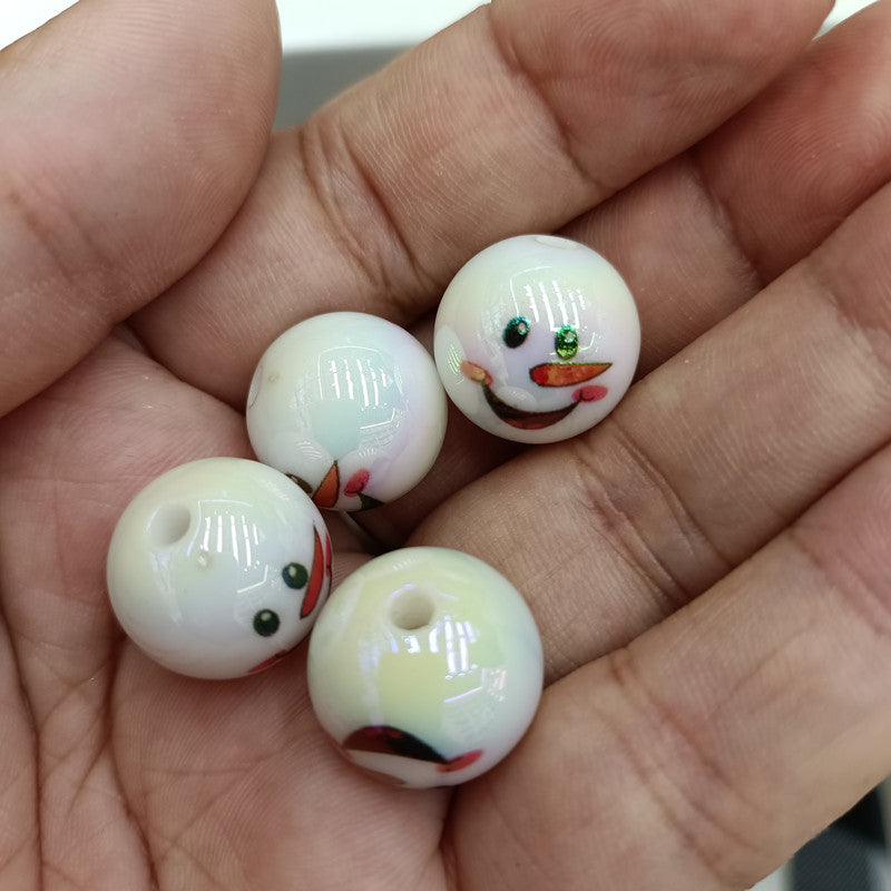 Wholesale 200pcs 16mm UV Plated Colorful Christmas Square Beads