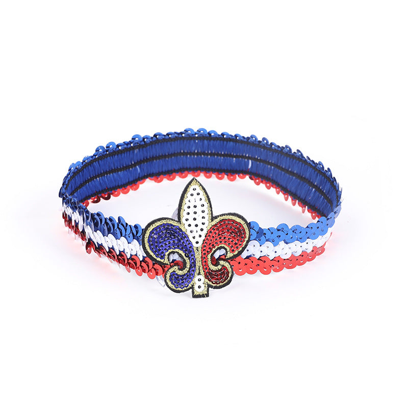 Wholesale Sequin Mermaid Reverse Fish Scale Elastic Headband