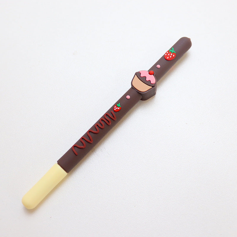 Wholesale Silicone Chocolate Stick Pattern Plastic Neutral Pen