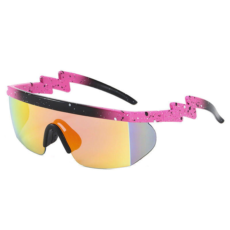 Wholesale Conjoined Sports Cycling Irregular PC Sunglasses