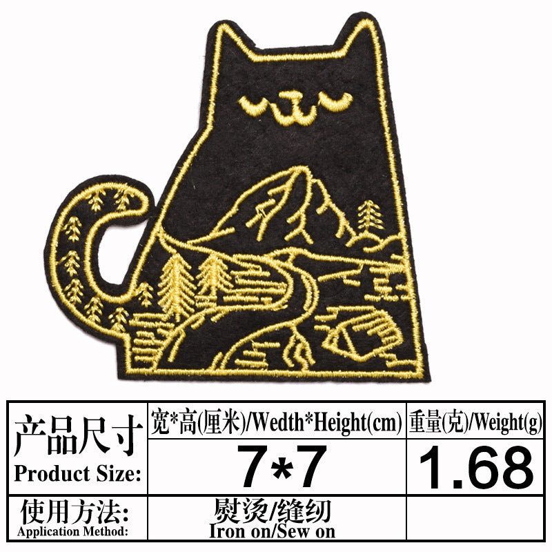 Wholesale Stylish Cartoon Embroidered Iron On Twill Patch For Clothing And Bags DIY Decorative Accent