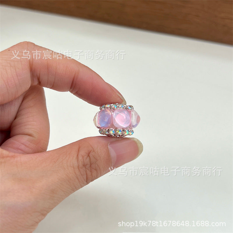 Wholesale 10pcs cat' s eye stone mocha cube  Acrylic Beads