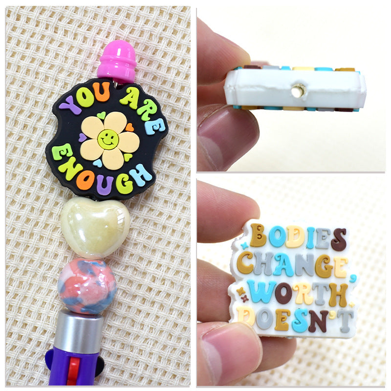 Wholesale  Random 100pcs/pack  Phrase series bead  Focal Beads