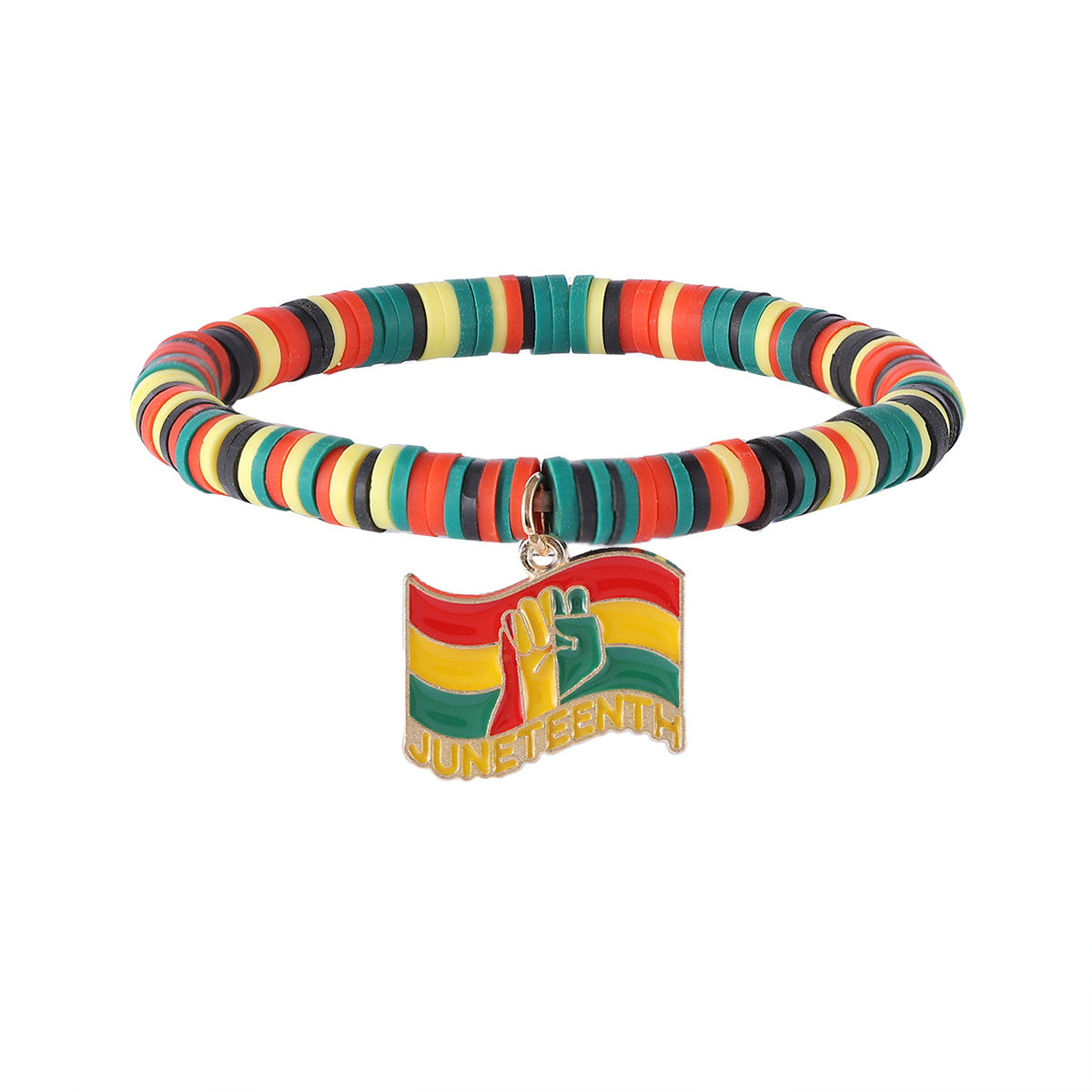 Wholesale Black History Month June Festival Red  Yellow  Green Adjustable Bracelet