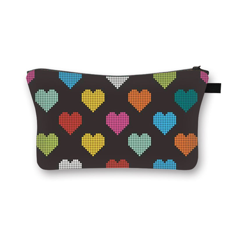 Wholesale new valentine's day love sweet breathable girl makeup bag student storage bag cartoon makeup portable