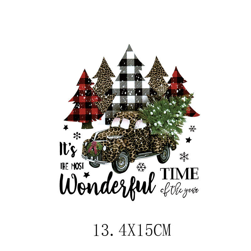 Wholesale Christmas tree letter heat transfer printing  UV DTF Ready to Press Transfers Wraps