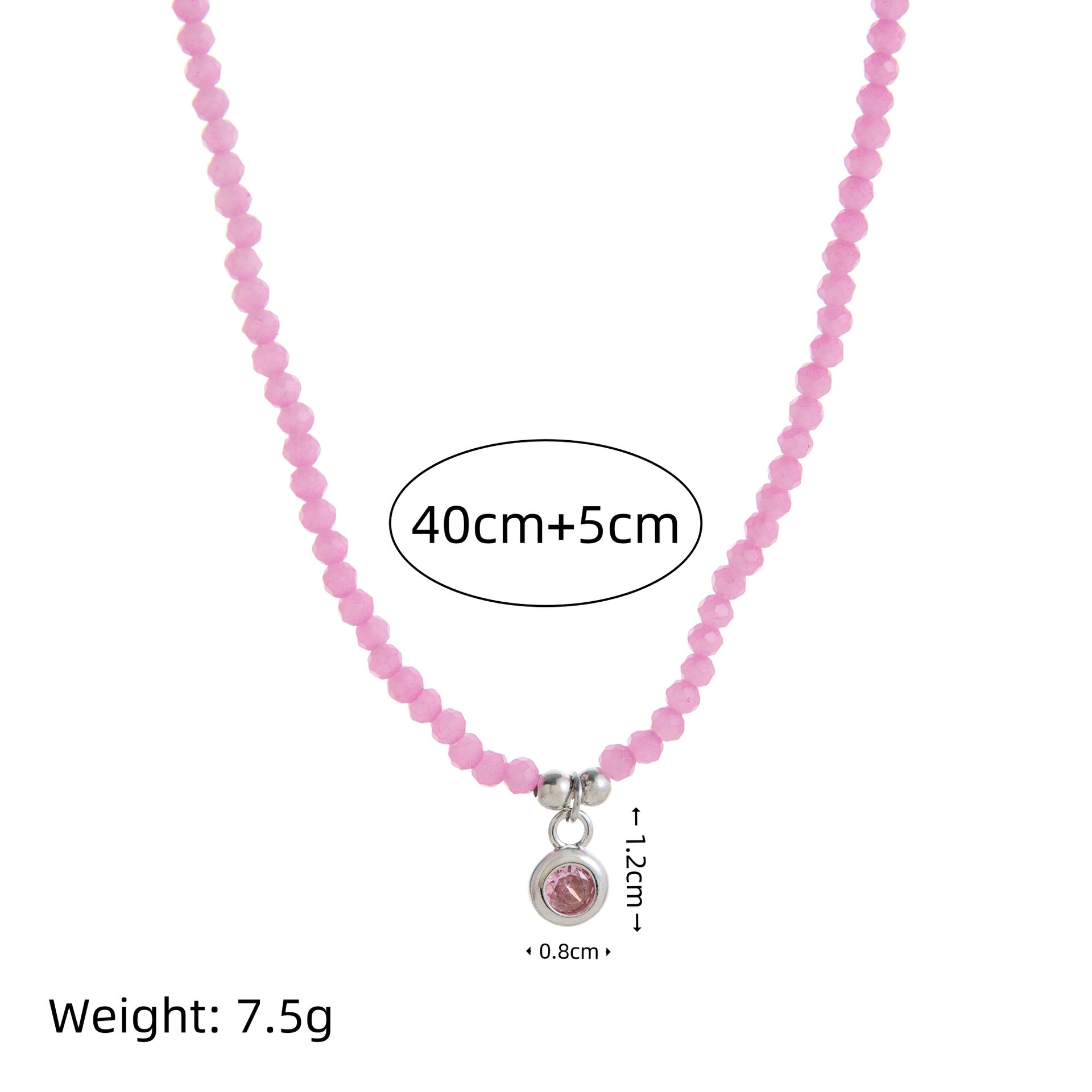 Wholesale Natural Moon Star Purple Beaded Zircon Necklace