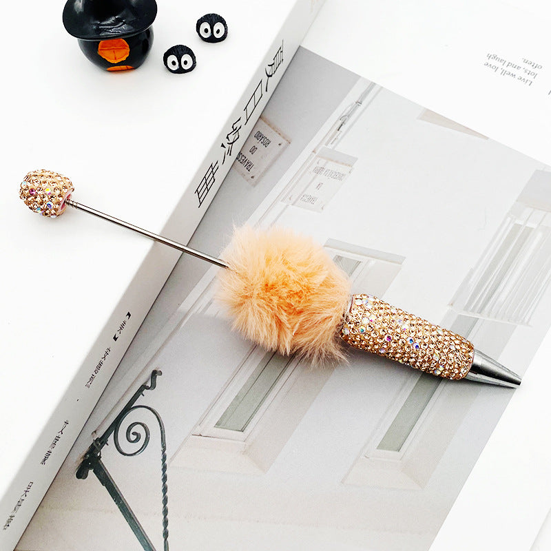 Wholesale wholesale beadable pens Creative plush full of diamond beads