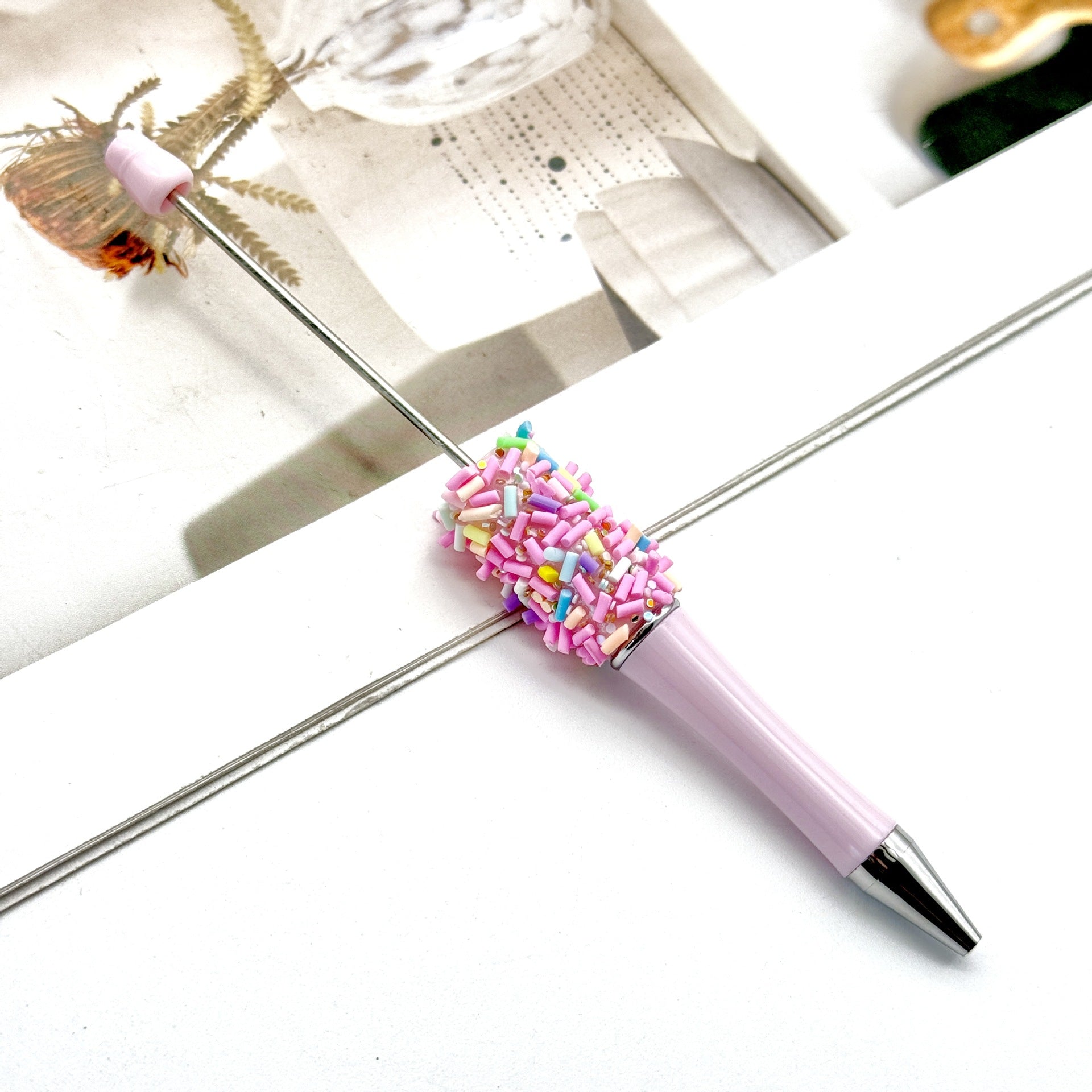 Wholesale DIY colored sugar needle sugar bead pen plastic round bead pen