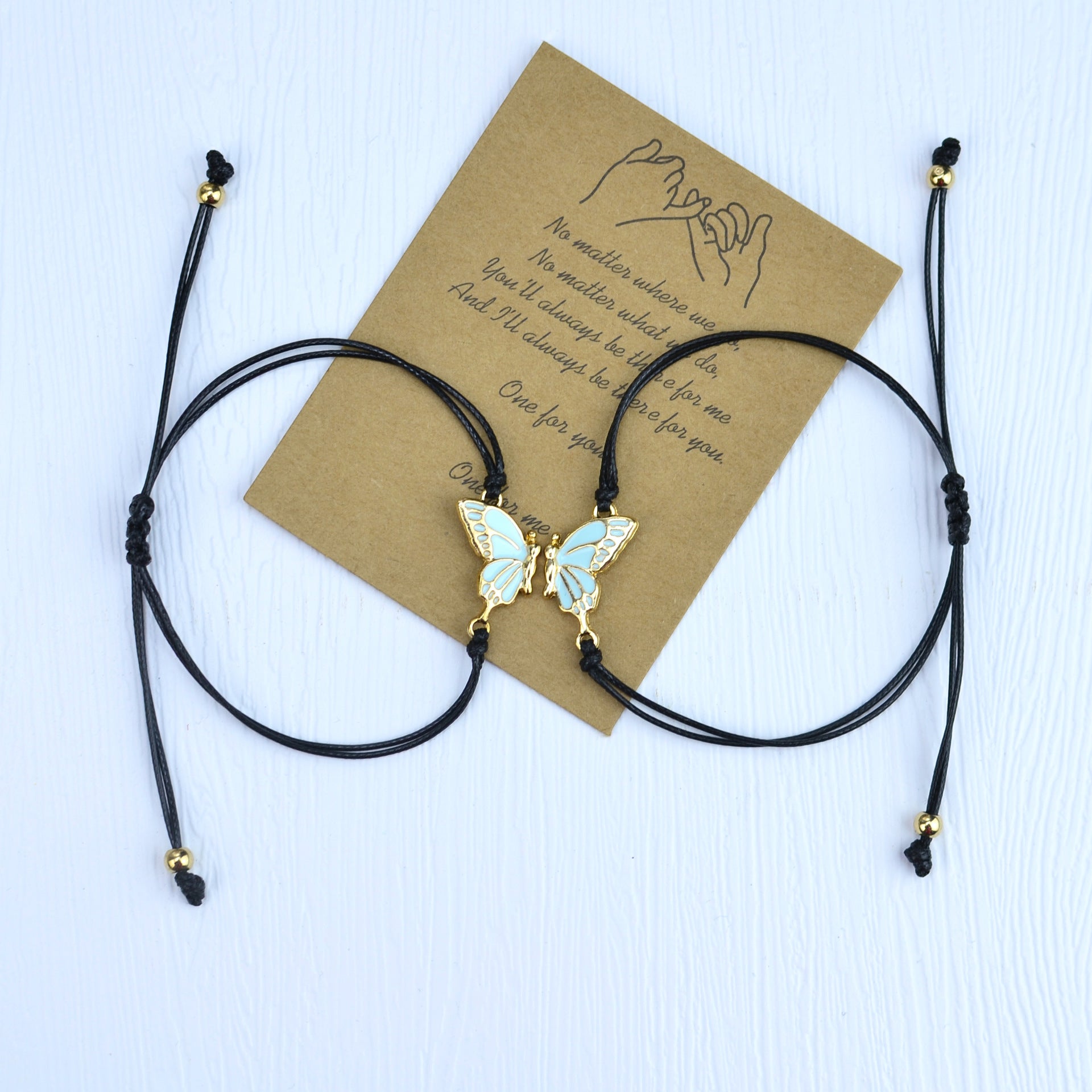 Wholesale Colorful butterfly hand woven adjustable bracelet