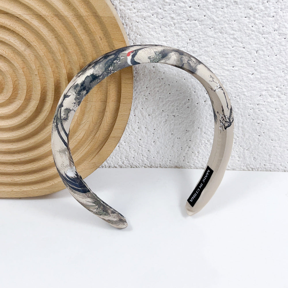 Wholesale Letter Ink Printing Wide Edge Fabric Headband