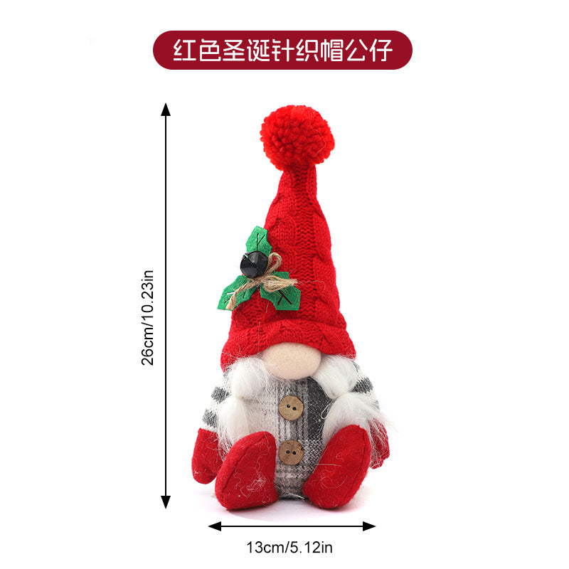Wholesale Christmas Doll Knitted Pointed Hat Sitting Decoration