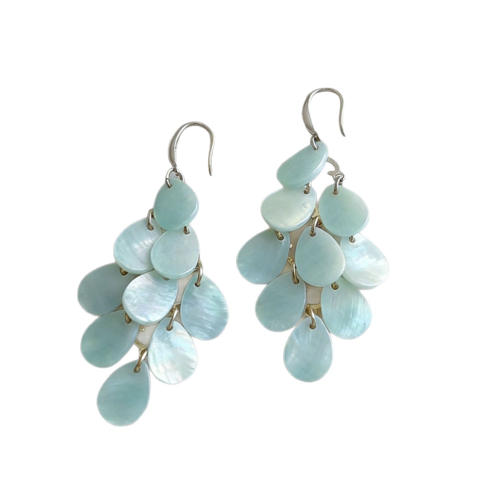Wholesale Trendy Bohemian Water Drop Acrylic Tassel Earrings Japanese Korean Style Shell Design Fashion Jewelry Accessory For Vacation And Gift