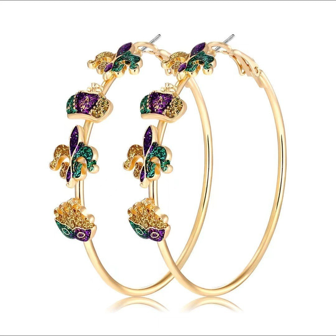 Wholesale St.  Patrick' s Day  Big Hoop Rabbit  Earrings