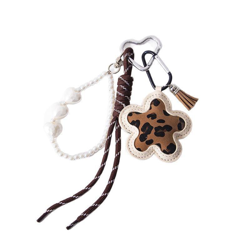 Wholesale Leopard print flower padded 3D keychain