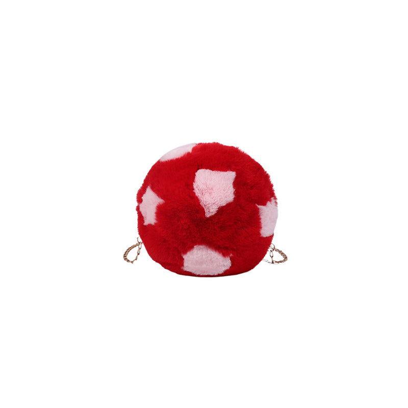 Wholesale Plush Football Bag Plush Chain Single Shoulder Diagonal Straddle Bag